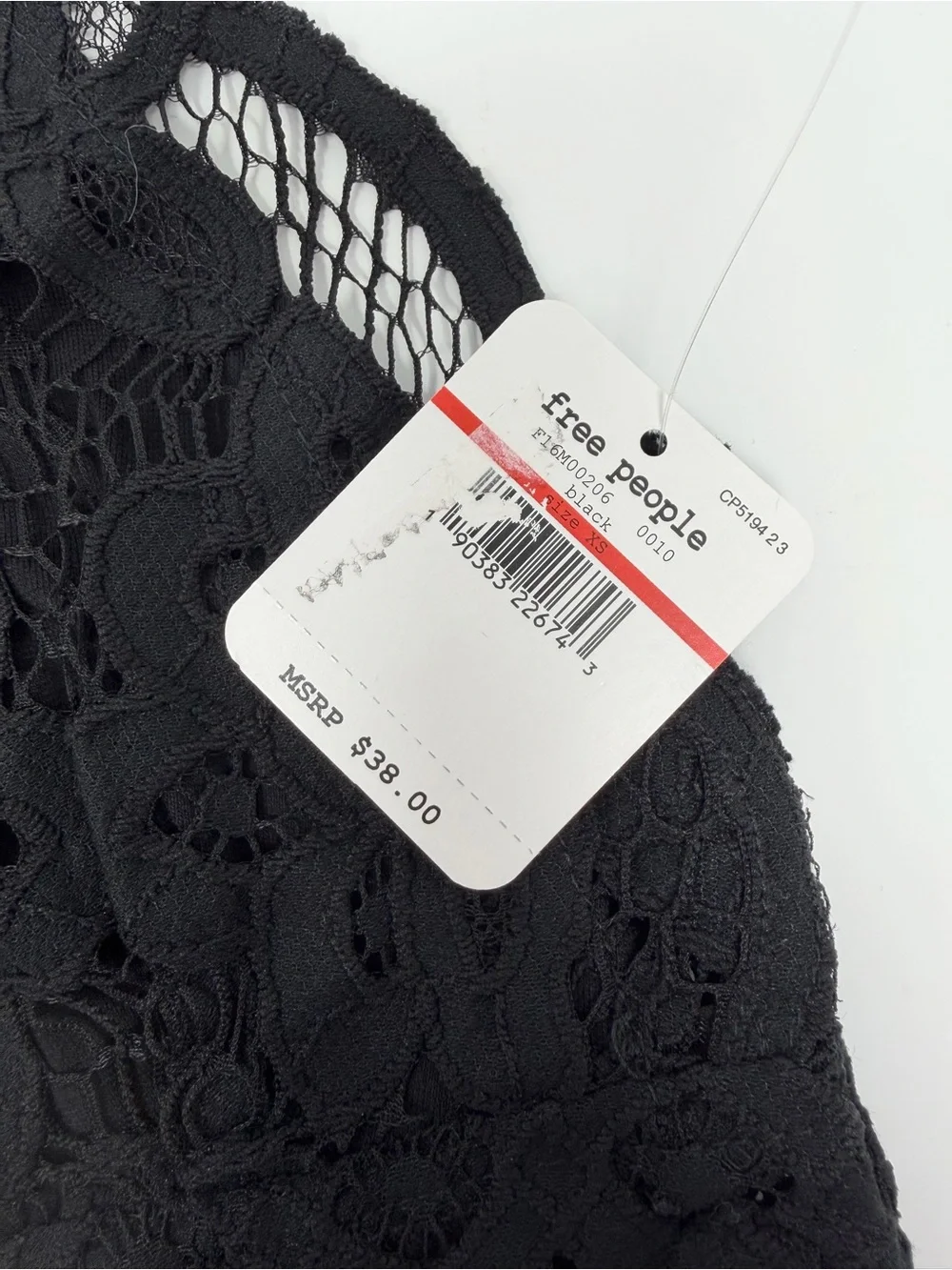 NWT Free People Adella Bralette Size XS Black Lace